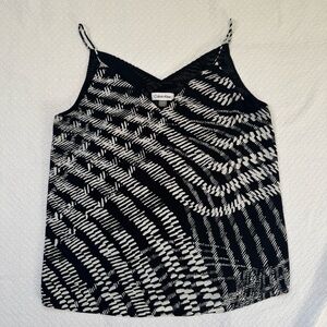 Calvin Klein Black and White Patterned Camisole Size S Casual Classy